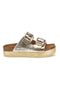 Zlati copati z dvojno zaponko Superga S11T627