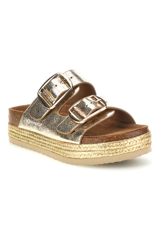 Zlati copati z dvojno zaponko Superga S11T627
