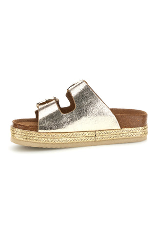 Zlati copati z dvojno zaponko Superga S11T627