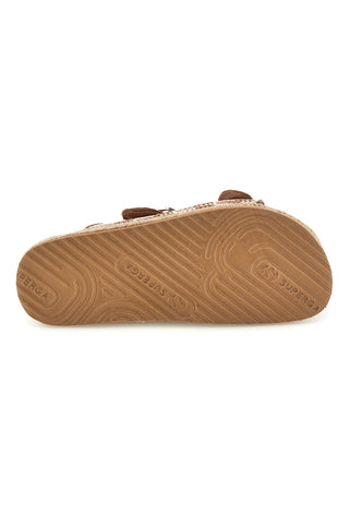 Bež in usnjeni copati z dvojno zaponko Superga S11Y711