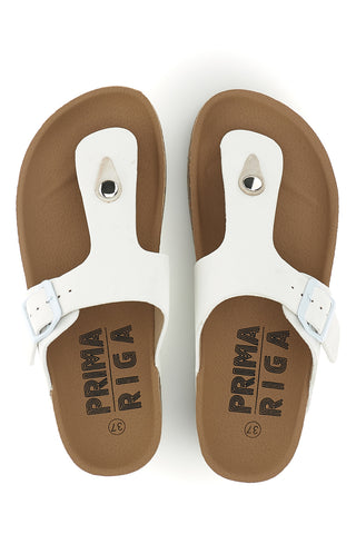 Beli copati z zaponko Prima riga 14182