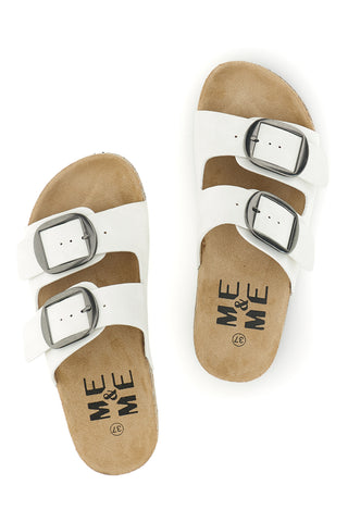 Beli copati z dvojno zaponko Me & me 1043103