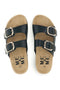 Ciabatte nere con doppia fascia e fibbie decorative Me & Me 14604