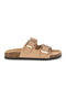 Ciabatte beige con doppia fascia e fibbie decorative Me & Me 14604