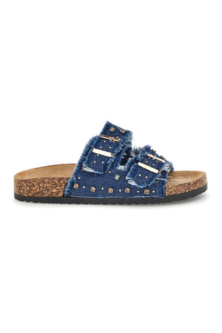 Ciabatte Jeans con borchie e brillantini Me & me 12502