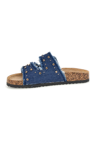 Ciabatte Jeans con borchie e brillantini Me & me 12502
