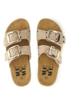 Ciabatte beige con fibbie e borchie Me & Me 15616