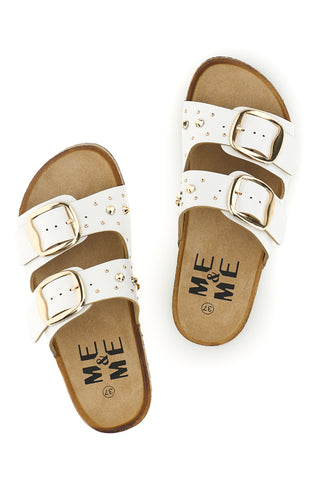 Beli copati z zaponkami in čepi Me & Me 15617