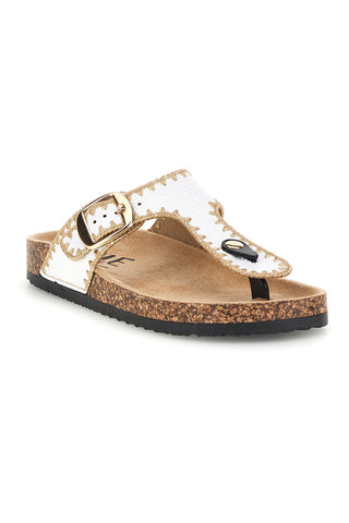 Beli copati z zaponko in okrasnimi detajli Me & Me 14206