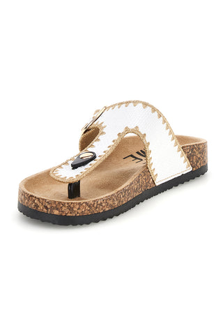 Beli copati z zaponko in okrasnimi detajli Me & Me 14206