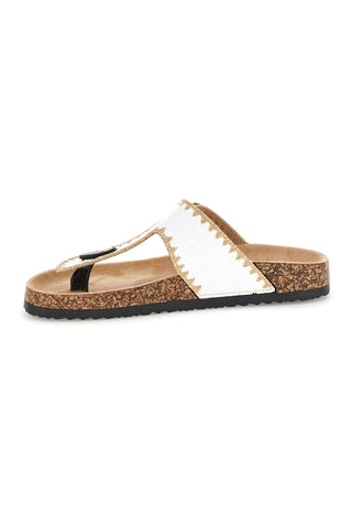 Beli copati z zaponko in okrasnimi detajli Me & Me 14206