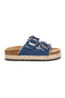 Sandali blu in tessuto con fibbie Me & me 15619