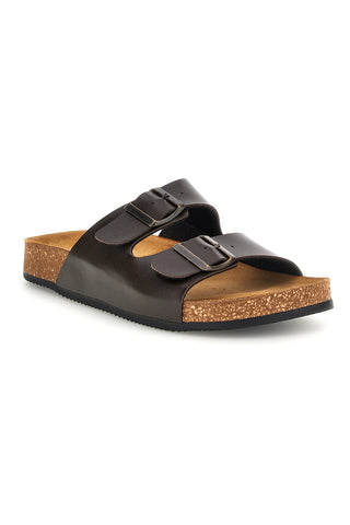 Temno rjavi copati z dvojno zaponko Pittarello tierra 335A038SR