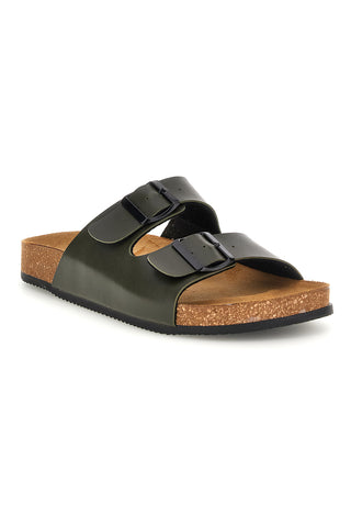 Vojaško zeleni copati z dvojno zaponko Pittarello tierra 335A038SR