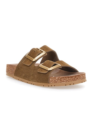 Taupe copate z dvojno sponko in protizdrsno podplatom Pittarello Green Walk Vegan 335CF20631S