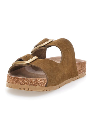 Taupe copate z dvojno sponko in protizdrsno podplatom Pittarello Green Walk Vegan 335CF20631S
