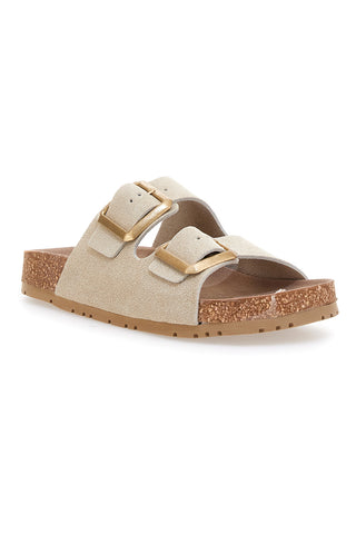 Neutralne bež copate z dvojno zaponko Pittarello Green Walk vegan 335CF20631S