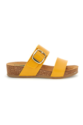 Rumeni usnjeni copati s klinom Pittarello eco 293A500SR