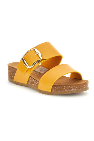 Rumeni usnjeni copati s klinom Pittarello eco 293A500SR