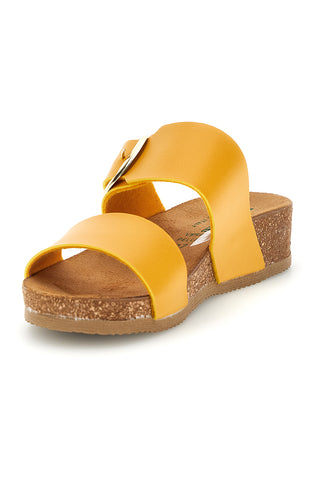 Rumeni usnjeni copati s klinom Pittarello eco 293A500SR