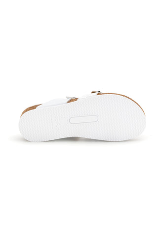 Beli srebrni copati s podplatom iz pravega usnja Pittarello eco 293A312SR