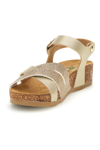 Sandali v bež in zlati barvi z usnjenim vložkom Pittarello Eco 293A940SR