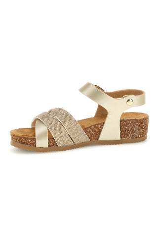 Sandali v bež in zlati barvi z usnjenim vložkom Pittarello Eco 293A940SR