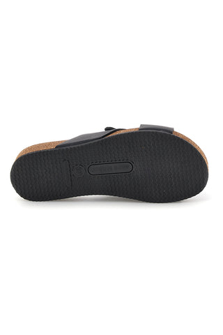 Črni copati z verigo in usnjenim podplatom Pittarello Eco 293A121SR