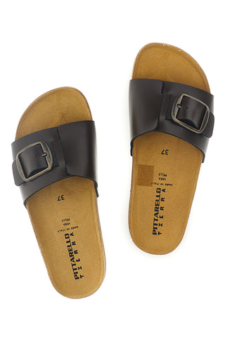 Črni copati z zaponko Pittarello tierra 335A1100SR