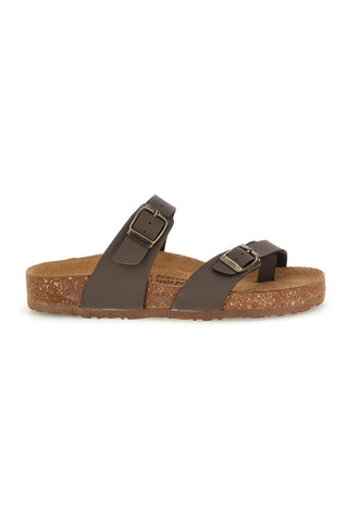 Taupe copati z zaponkami in anatomskim podplatom Bio up 203