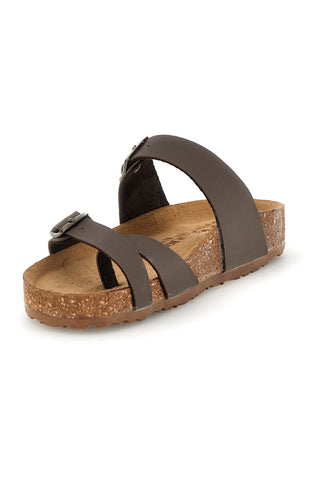 Taupe copati z zaponkami in anatomskim podplatom Bio up 203