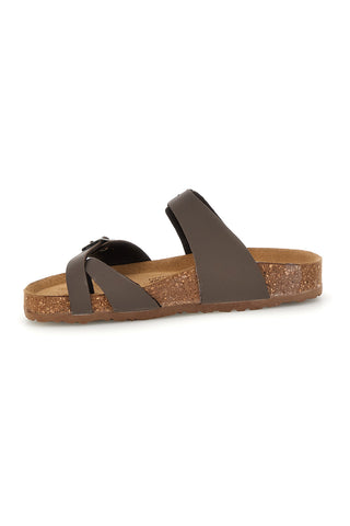 Taupe copati z zaponkami in anatomskim podplatom Bio up 203