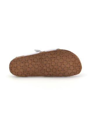 Beli copati z zaponkami in anatomskim podplatom Bio up 203