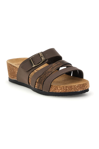Taupe copati s trakovi in anatomskim podplatom Bio up 308