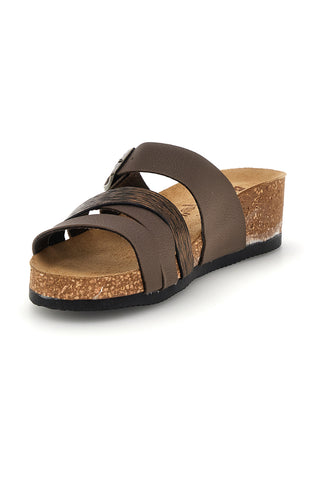 Taupe copati s trakovi in anatomskim podplatom Bio up 308