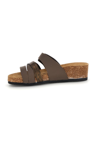 Taupe copati s trakovi in anatomskim podplatom Bio up 308