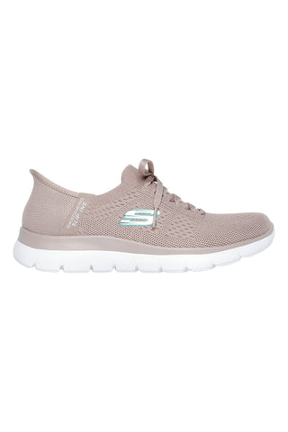 Veganske superge Skechers Slip-ins v barvi taupe: Summits - New Daily