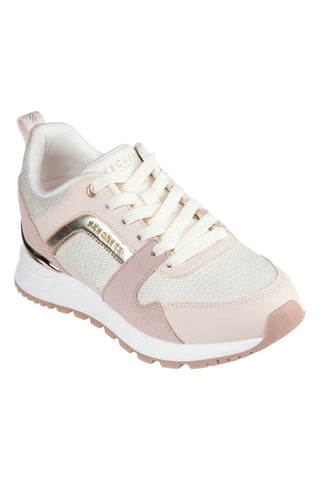 Roza in zlati superge z usnjenim zgornjim delom Skechers Street Runway - Posh Gal