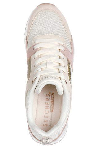 Roza in zlati superge z usnjenim zgornjim delom Skechers Street Runway - Posh Gal