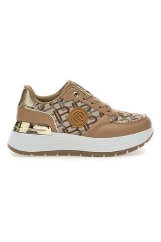 Rjavi superge Flatform z logotipom in zlatimi detajli Laura Biagiotti 8917