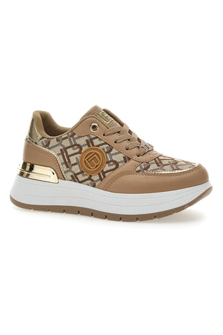 Rjavi superge Flatform z logotipom in zlatimi detajli Laura Biagiotti 8917
