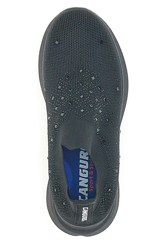 Črni slip-on superge z mrežastim zgornjim delom in okrasnimi kamni CANGURO CA1226