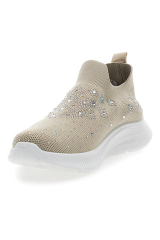 Bež superge Slip On z mrežastim zgornjim delom in okrasnimi kamni CANGURO CS1226