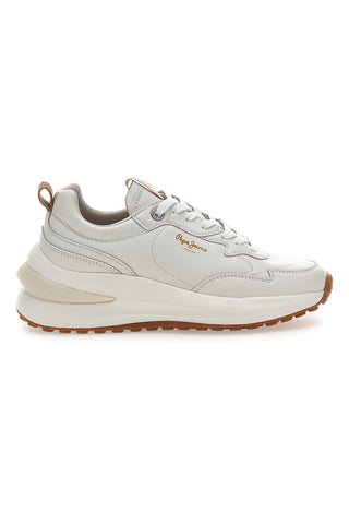 Bele superge s platformo in usnjenim zgornjim delom PEPE JEANS WINSLOW ACTION M