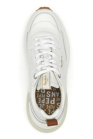 Bele superge s platformo in usnjenim zgornjim delom PEPE JEANS WINSLOW ACTION M
