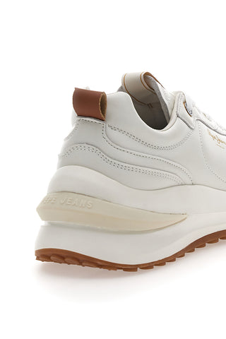 Bele superge s platformo in usnjenim zgornjim delom PEPE JEANS WINSLOW ACTION M