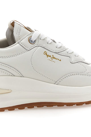 Bele superge s platformo in usnjenim zgornjim delom PEPE JEANS WINSLOW ACTION M