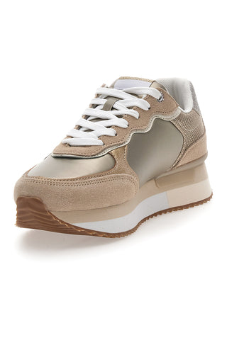Sneakers Oro z usnjenimi detajli in kontrastnimi vezalkami PEPE JEANS RUSPER SHINE