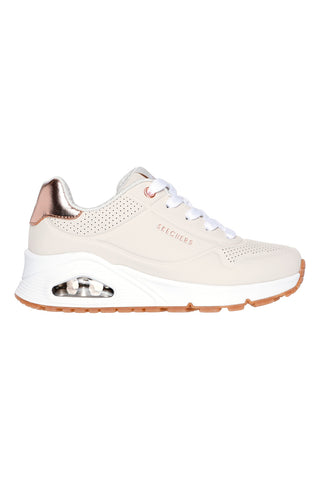 Bež superge z roza zlato detajli in podplatom Air Skechers Uno Gen1 Shimmer Away