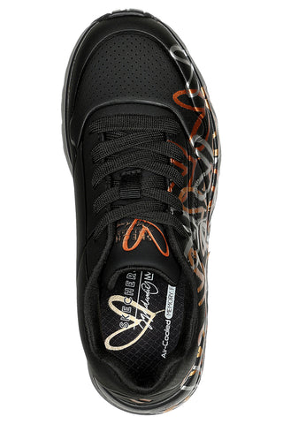 Črni superge s srčki Skechers Uno Lite Metallic Love